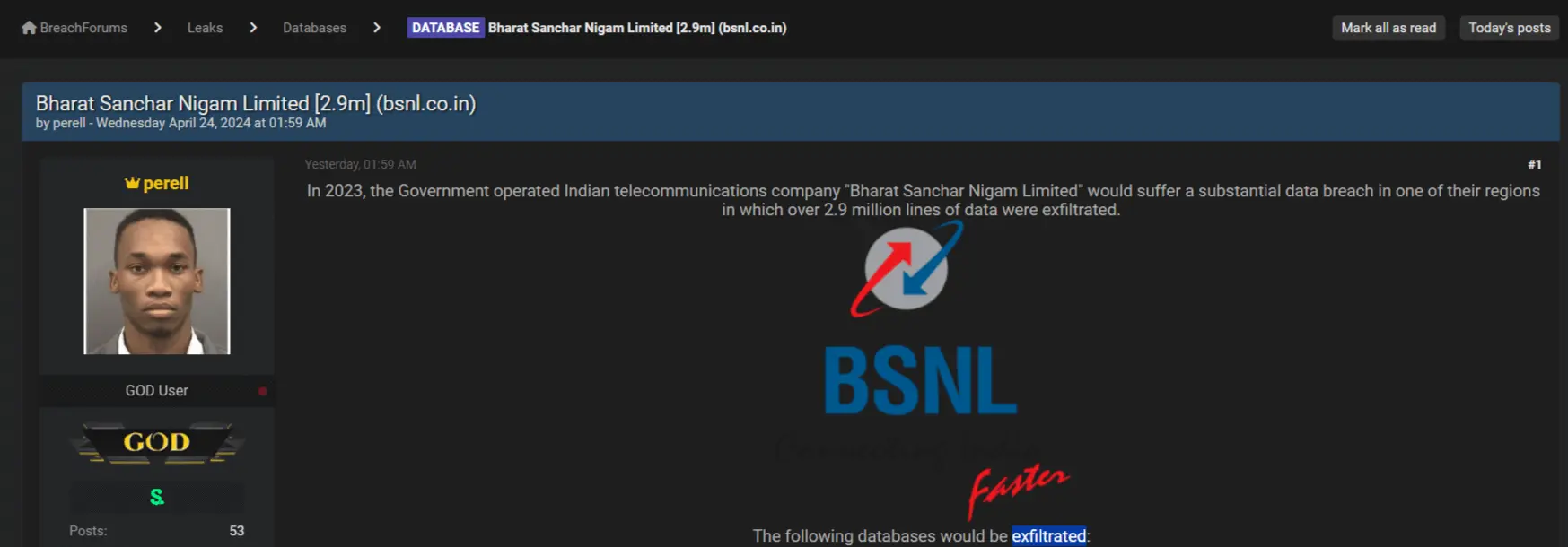 2024 年 BSNL 数据泄露