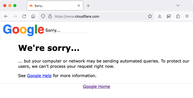 Cloudflare 网站中断